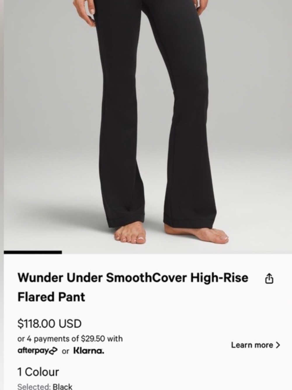 NWTlululemon athletica Wunder Under SmoothCover High-Rise Flare Pant - Black